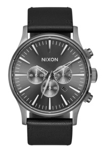 Sentry Chrono Leather - All Gunmetal / Black