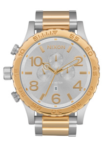 Mens Oversized Watches: 51-30 Chrono - Silver / Gold