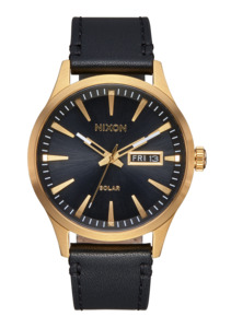 Sustainable Watches: Sentry Solar Leather - All Gold / Black