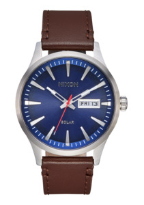Sentry Solar Leather - Navy Sunray / Silver