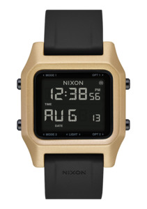 Mens Rubber Silicon Watches: Staple - Black / Gold