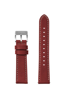 20mm Stitched Leather Band - Cranberry