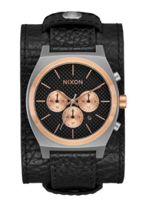 Time Teller Chrono Leather - Silver / Rose Gold / Black