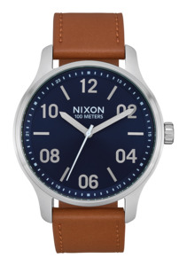 Mens Leather Watches: Patrol Leather - Navy / Saddle