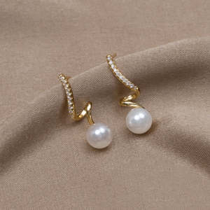 Bridal Jewellery: Tamara Pearl Wave Earrings