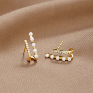 Bridal Jewellery: Raya Pearl & Crystal Earrings