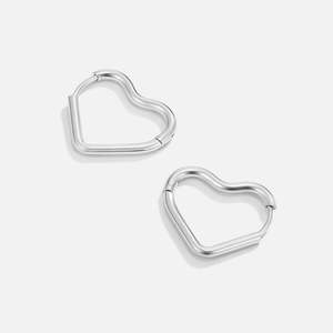 Bridal Jewellery: Silver Heart Hoop Earrings