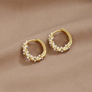 Bridal Jewellery: Valencia Pearl Hoop Earrings