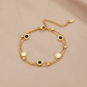 Bridal Jewellery: Onyx & White Stone Bracelet