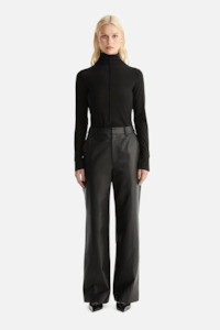 Ena Pelly: Core Relaxed Leather Pant | Black