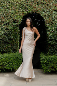 Caitlin Crisp: One Shoulder Wilmer Dress | Prosecco Pink