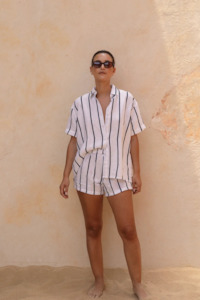 Ljc: Mac Shorts | Navy Stripe