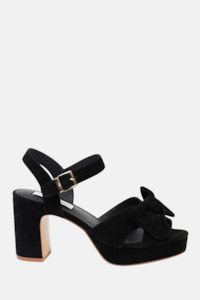 Footwear: Zsa Zsa Heel | Black Suede Leather