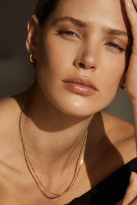 Serpentine Necklace | Gold