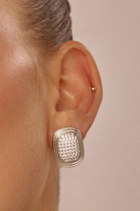 Under 100: Pave Oval Statement Studs | Silver