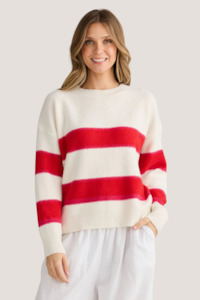 Sale: Overboard Knit | Red Stripe