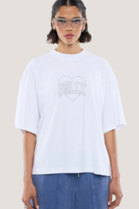 Ena Pelly: Rhinestone Logo Tee | White