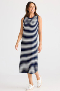 Squad Dress | Navy w White Stripe