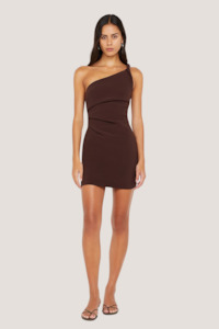 Mini Dresses: Ariven Asym Mini Dress | Dark Chocolate