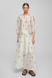 Shorts And Skirts: MSCH Faustina Skirt AOP | Sand Flower