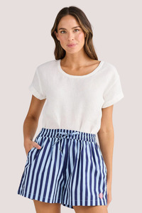Shorts And Skirts: Adrift Short | Blue Stripe