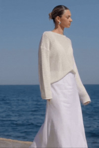 Shorts And Skirts: Lagos White Linen Blend Bias Maxi Skirt