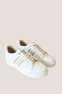 Footwear: Caine Trainer | Stone Pebble-Cream