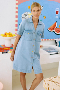 Melenia Denim Shirt Dress