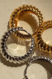 Ridged Marabella Hoops | Silver