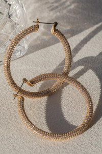 Luv Aj: Pave Amalfi Hoops | Gold