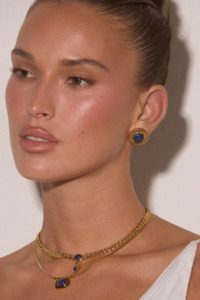 Luv Aj: Lapis Spirale Studs | Gold