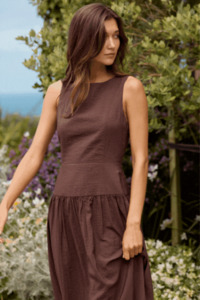 Maxi Dresses: Results Chocolate Structured Sleeveless Maxi Dress