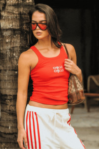 Chilli Knit Tank | Poppy Red