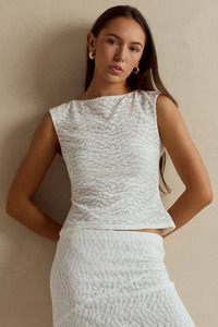 Under 100: Breathless Ivory Lace Sleeveless Top