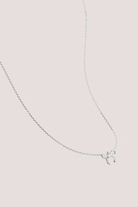 Sterling Silver Forever More Bow Necklace