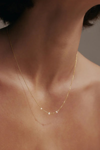 Floating Stone Necklace | Gold