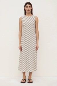 Maxi Dresses: Lenny Stripe Midi Dress | Cream/Smoke
