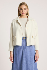 Outerwear: Wanderer Crop Jacket | Ecru