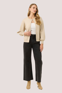 Nell Pearl Cardigan | Stone