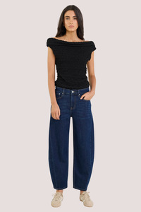 Jeans And Pants: Graduate Dark Blue Stretch Barrel Jeans