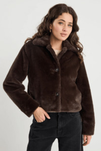 Lodge Chocolate Faux Fur Jacket