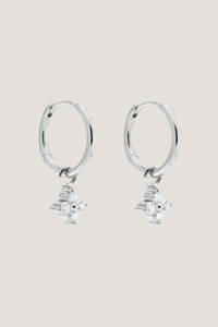 Sterling Silver Crystal Bloom Hoops