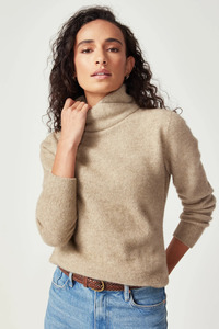 Cross Neck Sweater | Latte