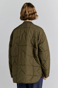 Quilted Monogram Jacket | Dark Olive