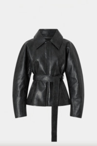 Camilla And Marc: Oreno Croc Belted Jacket | Charcoal