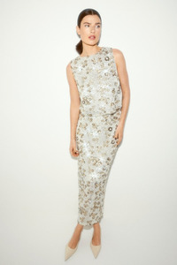 MSCH Magnolia HW Skirt EMB | Silver/T Coco