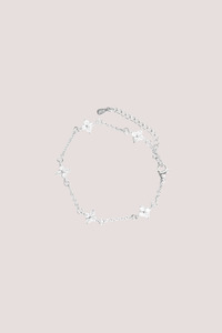 Sparkle Star Charm Sterling Silver Plate Plate Bracelet