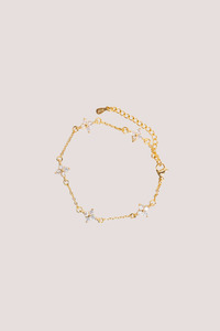 Sparkle Star Charm 14k Gold Plate Plate Bracelet
