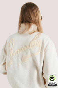 Runaway Scrawl Zip-Up Sweatshirt | Ecru