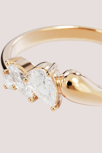18k Gold Vermeil Crystal Wings Ring